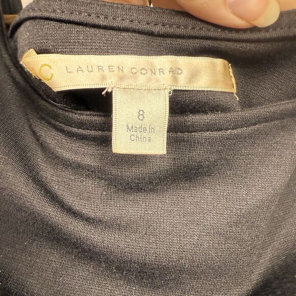 Lauren Conrad floral pencil dress womens size 8 black floral ribbon - Picture 6 of 7